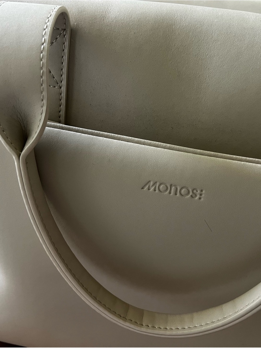 Monos Cream Tote Bag with Matching Pouch - Picture 3 of 3